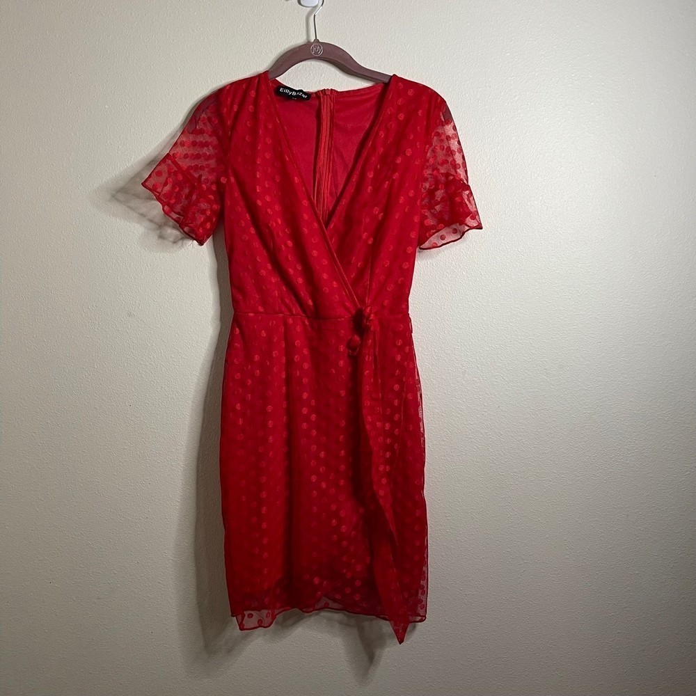 Eillybazar red dress with Pokadot size XS